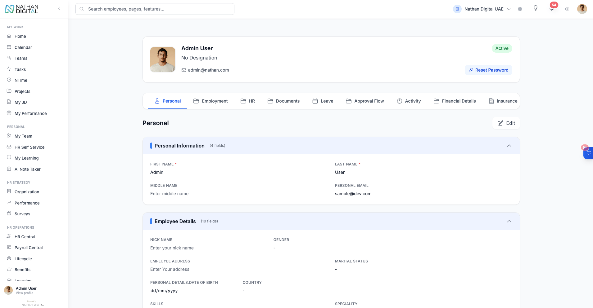 EMPLOYEE PROFILE