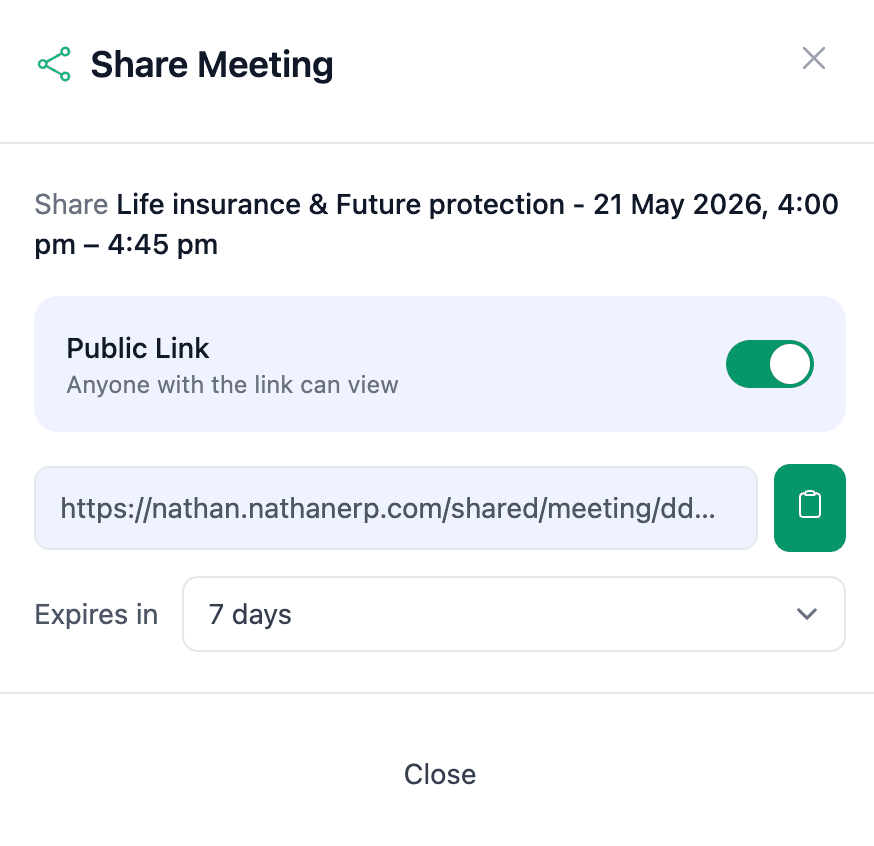 Share notes in one click